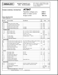 2500 V, 2980 A, 39.2 kA phase control thyristor. Пример.