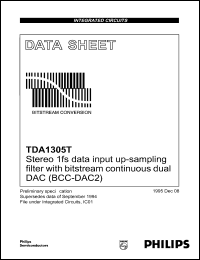 TDA1305T datasheet: Stereo 1fs data input up-sampling filter with...